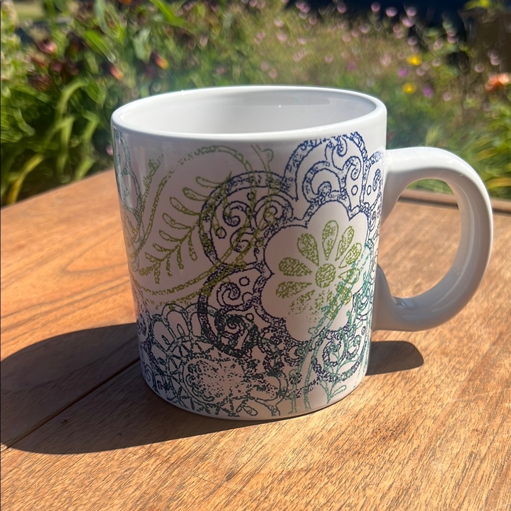 Artistic Blue and Green Patterned Mug